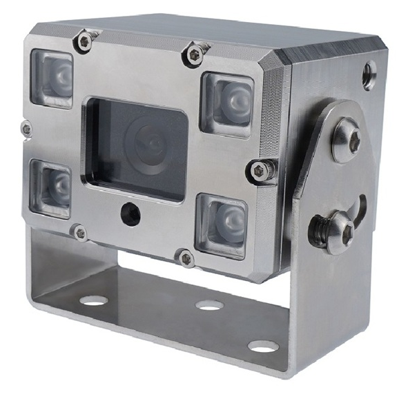 The image shows a front side view of stainless steel camera SKU: CAMRV0008B.28AE